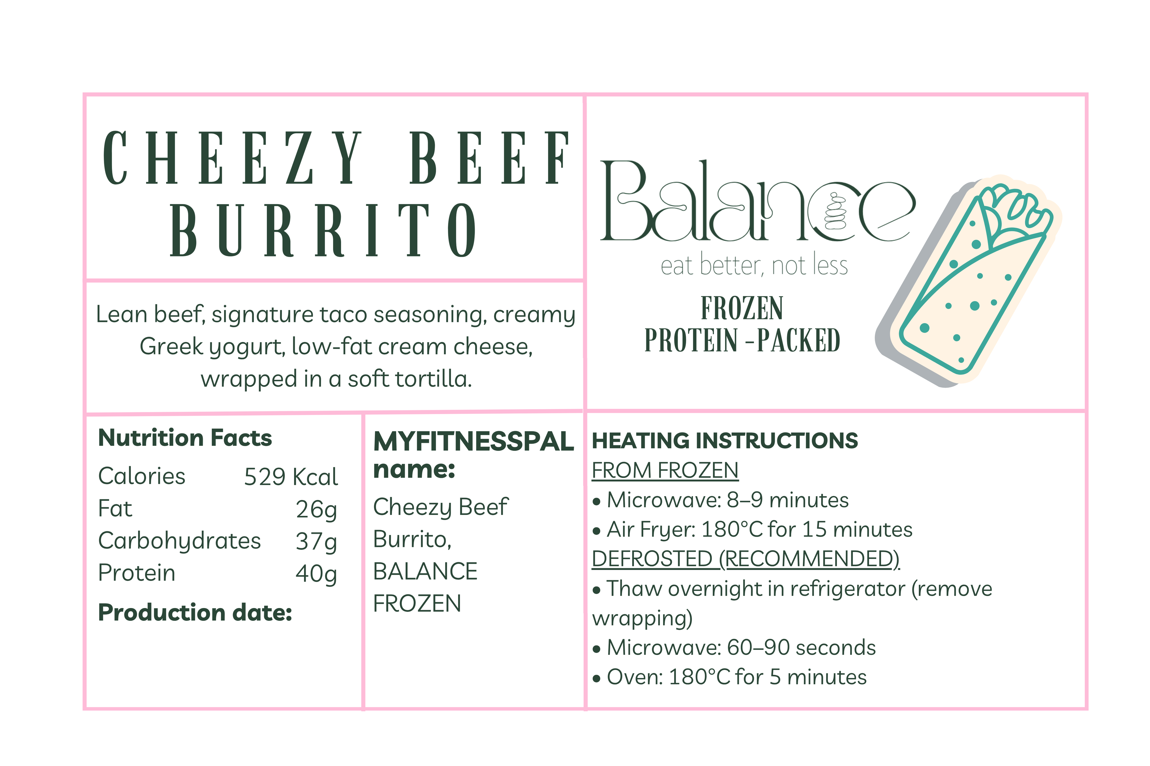 Frozen burritos